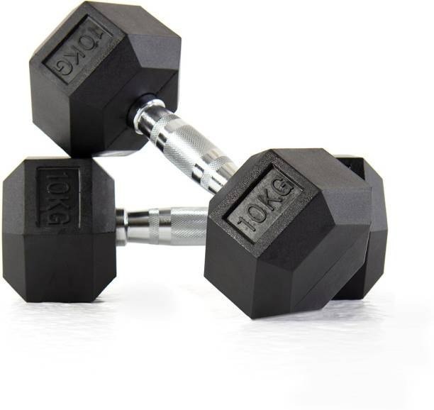 10kg  Rubber Hex Dumbbell (Pair)