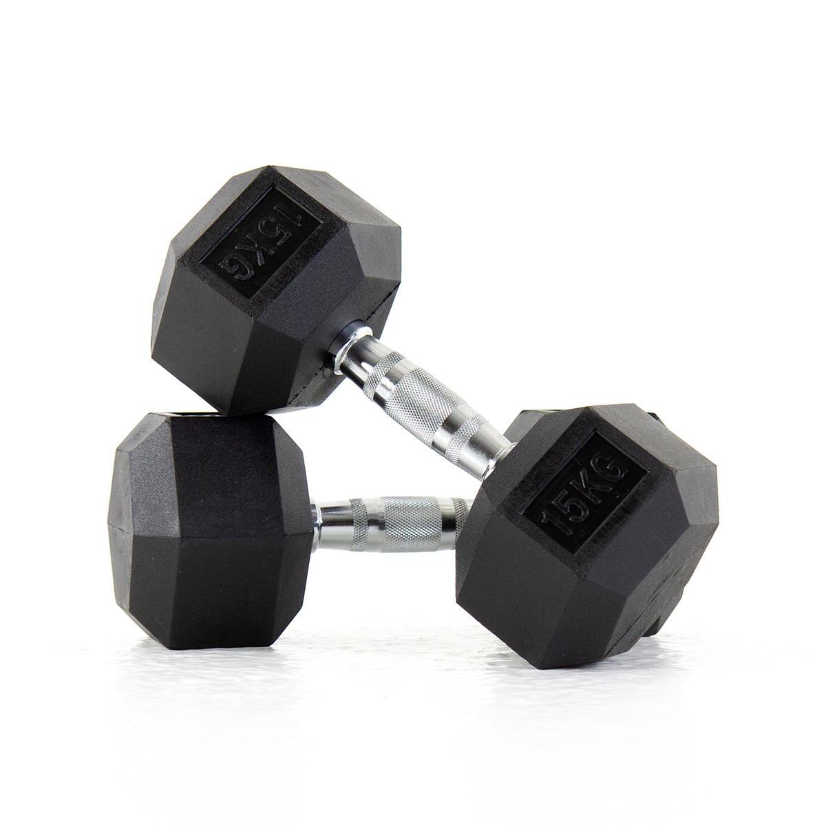 15KG  Rubber Hex Dumbbell (Pair)