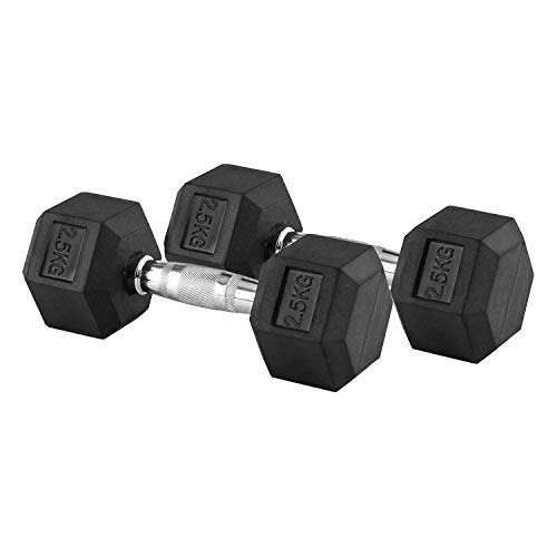 2.5KG Rubber Hex Dumbbell Pair