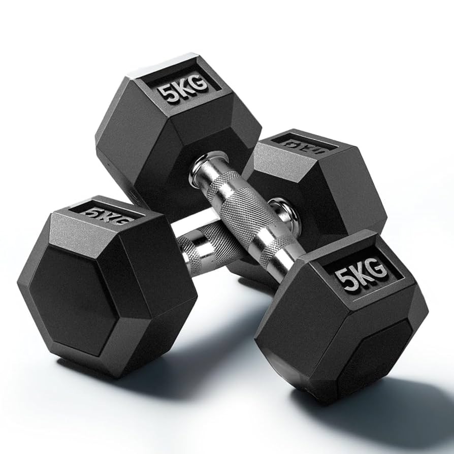 5kg Rubber Hex Dumbbell (Pair) - Buy in Nepal at Sajha Impex