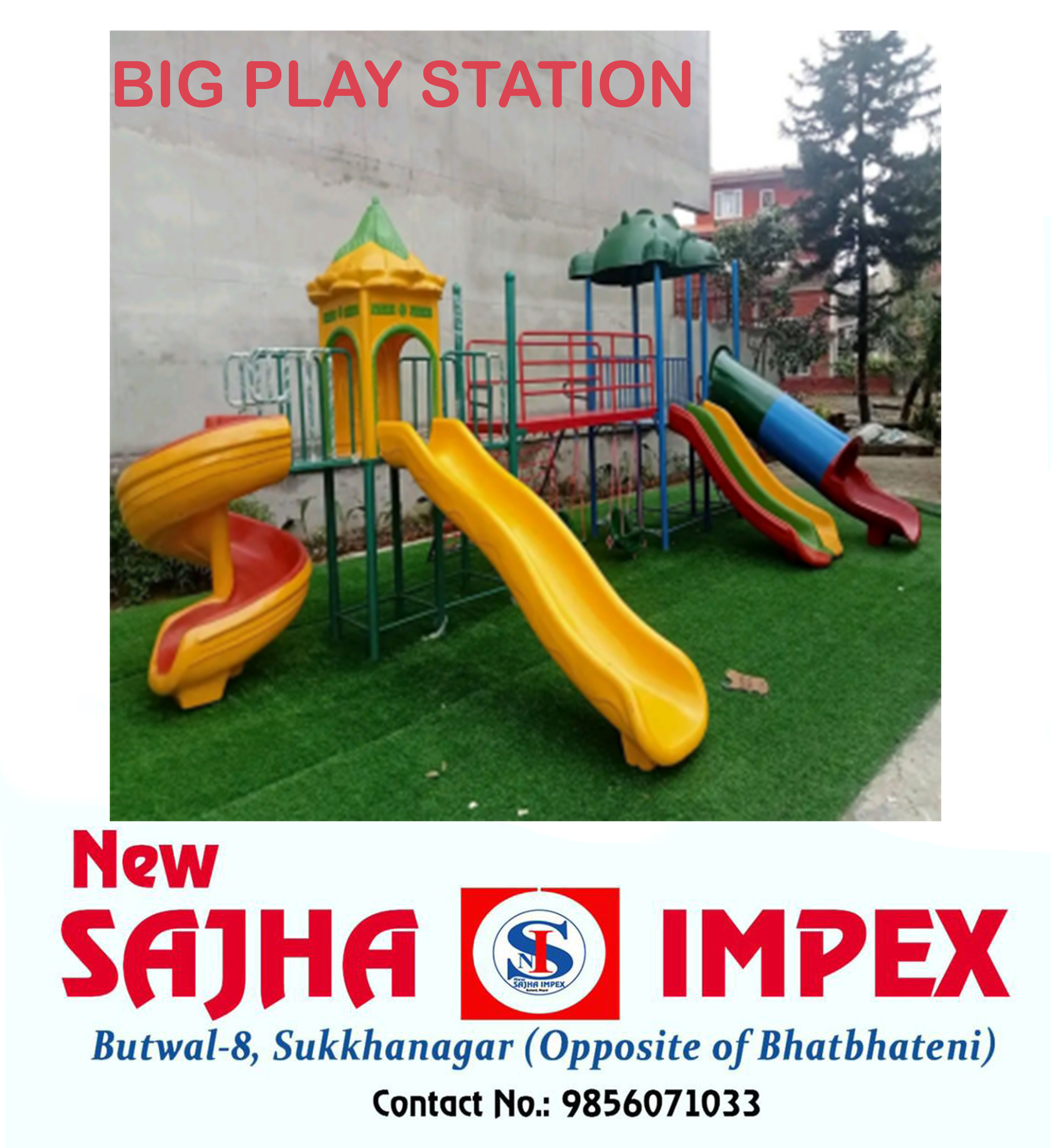 Play Big Multistation with 4 Slides(30 x 20 x 12 Ft)