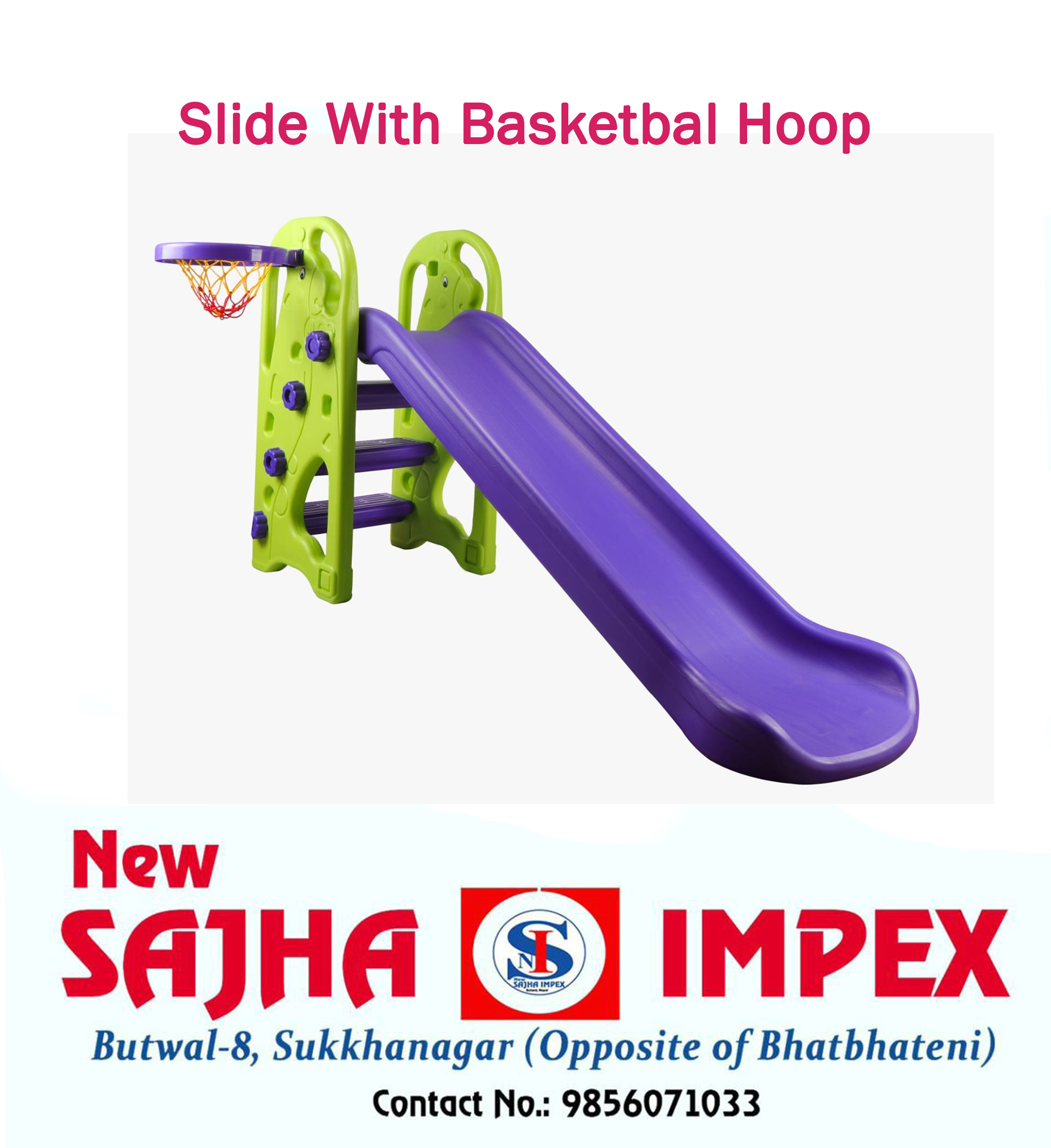 Slide with Adjustable Height, Basketball Ring - Buy in Nepal at Sajha Impex